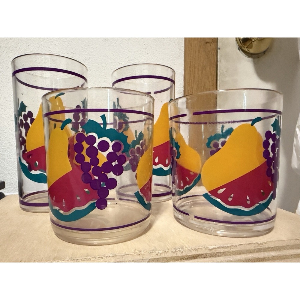 HJ Stotter USA acrylic tumblers 2 Sizes (4 Total) Fruit Theme